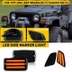4Pc Smoke Bumper Fender Amber LED Side Lights Marker Fit 97-06 Jeep Wrangler TJ