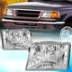 FOR FORD RANGER 1993-1997 EURO CRYSTAL CHROME HOUSING HEADLIGHTS HEAD LIGHT LAMP