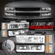 [C-LED DRL]For 94-98 Chevy C10 C/K 1500 2500 Headlight Bumper Corner Lamp Chrome