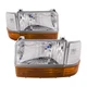 Headlights 6 Piece Set W/Xenons Fits 1992-1997 Ford FO2550110 FO2551108 Halogen