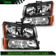 Fits 2003-2006 Chevy Avalanche Headlights Assembly Pair Headlamp Replacement Set