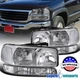 Fits 1999-2006 GMC Sierra 2000-2006 Yukon XL Headlights Turn Signal Bumper Lamps