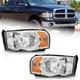 WEELMOTO Pair Headlights For 2002-2005 Dodge Ram 1500 2500 3500 Halogen Headlamp