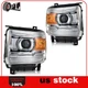 2PCS For 2014 2015 GMC Sierra 1500 2500HD 3500HD LED DRL Headlights Projector