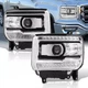 LED Strip DRL Headlights Projector Headlamps For 14-18 GMC Sierra 1500 2500 3500