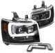 Fit 07-14 Chevy Suburban Tahoe LED Projector Black Headlights Lamps w/Bumper DRL
