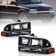Pair Front Headlights w/ Bumper Lamps Assembly For 98-04 Chevy Blazer S10 Pickup