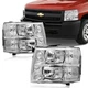 Chrome/Black For 07-13 Chevy Silverado 1500/2500/3500 Clear Corner Headlights Chrome/Black For 07-13 Chevy Silverado 1500/2500/3500 Clear Corner Headlights