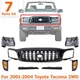 Front Grille Assembly Black + Headlights Fillers Kit For 2001-2004 Toyota Tacoma Front Grille Assembly Black + Headlights Fillers Kit For 2001-2004 Toyota Tacoma