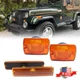 4PC Amber Bumper Signal+Fender Side Marker Lights For Jeep 1987-1995 Wrangler YJ