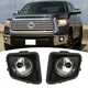 Fit 2014-2021 Toyota Tundra Clear Lens Bumper Black Driving Fog Light Lamp 14-21
