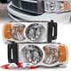Chrome Amber OE Style Head Light Lamp Set For 2002-2005 Dodge Ram 1500 2500 3500