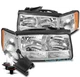 FOR 97-99 CADILLAC DEVILLAC REPLACEMENT HEADLIGHTS LAMPS CHROME W/50W 8K HID KIT