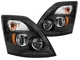 Black Headlamp for Volvo 2014 - 2018 VN VNL VNM LED Pair Passenger and Driver