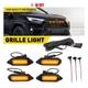 Fit Toyota 2019-2024 RAV4 Limited Smoked LED Grille Lights Amber Lamp Kit 4-40X