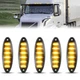 5x 12LED smoked shell amber roof signal light for 2008-up Freightliner Cascadia
