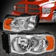 FOR 02-05 DODGE RAM 1500 2500 3500 CHROME HOUSING AMBER CORNER HEADLIGHT LAMPS