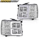 LED DRL Tube Headlights Chrome/Clear Fit For 2007-2013 Chevy Silverado LED DRL Tube Headlights Chrome/Clear Fit For 2007-2013 Chevy Silverado