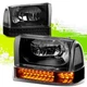 LED DRL Projector Headlight for Ford F-250 F-350 Super Duty 99-04 Black Clear