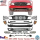 Front Bumper Painted Black + Grille Headlights Kit For 2001-04 Toyota Tacoma 4WD