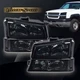 Black Headlights Fit For 2003-2006 Chevy Silverado 1500 2500 3500 Bumper Lamps 
