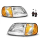 Pair Headlights & Corner Lights Fit For 1997-2003 Ford F150 Expedition W/Bulbs