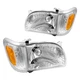 Pair Headlights Assembly Lamps For 2001-2004 Toyota Tacoma 2002 2003 Chrome
