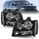 Black Headlights For 2007-2014 Chevy Avalanche Suburban Tahoe Headlamp LF & RH