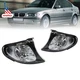 Euro Style Black / Clear Corner Signal Light Pair For 02-05 BMW E46 3-SERIES 4DR