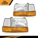 Fit For 92-97 Ford Pickup 92-96 Bronco Headlights Corner/Side Signal Lights 6PCS