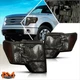 For 09-14 Ford F150 Pickup Smoked Housing Headlight Amber Side Corner Lamps Pair