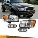 For 2001-2004 Toyota Tacoma Chrome Headlights+Corner Signal Lights+Bumper Lamps