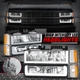 [U-LED DRL]For 88-93 Chevy C10 C/K 1500 2500 Headlight Bumper Corner Lamp Chrome
