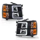 Fit For 2007-2013 Chevy Silverado LED DRL Tube Headlights Headlamps Left+Right Fit For 2007-2013 Chevy Silverado LED DRL Tube Headlights Headlamps Left+Right