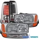 Fits 2004-2006 GMC Sierra 1500 Headlights+Bumper Signal Lamps+LED Tail Lights