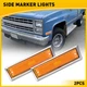 For 1981-91 Chevy GMC Amber C/K Front Bumper Side Light Marker Fender Lamp Shell