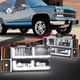 F-Style LED DRL Black Housing Headlight+Bumper Lamp for Chevy C/K 1988-1993