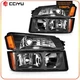 2Pcs Pair Black For 2002-2006 Chevy Avalanche 1500 2500 Headlights Assembly
