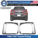 Driver and Passenger Headlight Door Set Chrome For 1989-1991 Toyota Pickup 4WD