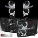 Fit 2007-2014 Chevy Silverado 1500 2500HD Smoke LED Halo Projector Headlights Fit 2007-2014 Chevy Silverado 1500 2500HD Smoke LED Halo Projector Headlights