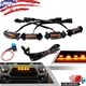Smoked Front Grille Amber LED Lights For 2016-2019 Toyota Tacoma w/TRD Pro Grill
