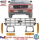 Front Bumper Grille + Headlight Bezels +Signal & Corner Lights For 1982-1990 S10