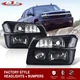 Black Clear OE Style Head Lights + Bumper Lamps For 2002-2006 Avalanche Cladding