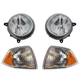 COMPASS 07-10 HEAD LAMP RH AND LH Assembly Halogen 4-pc Kit with Corner Lights