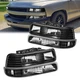 Pair Headlights & Bumper Lights For Chevrolet Silverado 1500 Tahoe Front Lamps