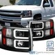 Fits 2007-2014 Chevy Silverado 1500 2500HD 3500HD Black LED Projector Headlights Fits 2007-2014 Chevy Silverado 1500 2500HD 3500HD Black LED Projector Headlights