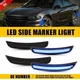 Front Rear Dynamic Blue LED Side Marker Lights Lamp For 2015-2023 Dodge Charger