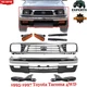Front Bumper Face Bar Chrome Steel Kit + Grille For 1995-1997 Toyota Tacoma 4WD