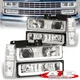 Chrome LED Projector Head Lights Corner Bumper For 1988-1993 Chevy C10 C/K Truck