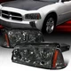 Smoke Headlights+Corner Turn Signal Lamps Fit 2006-2010 Dodge Charger Left+Right